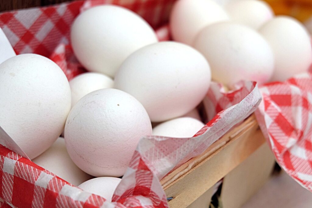a basket of eggs